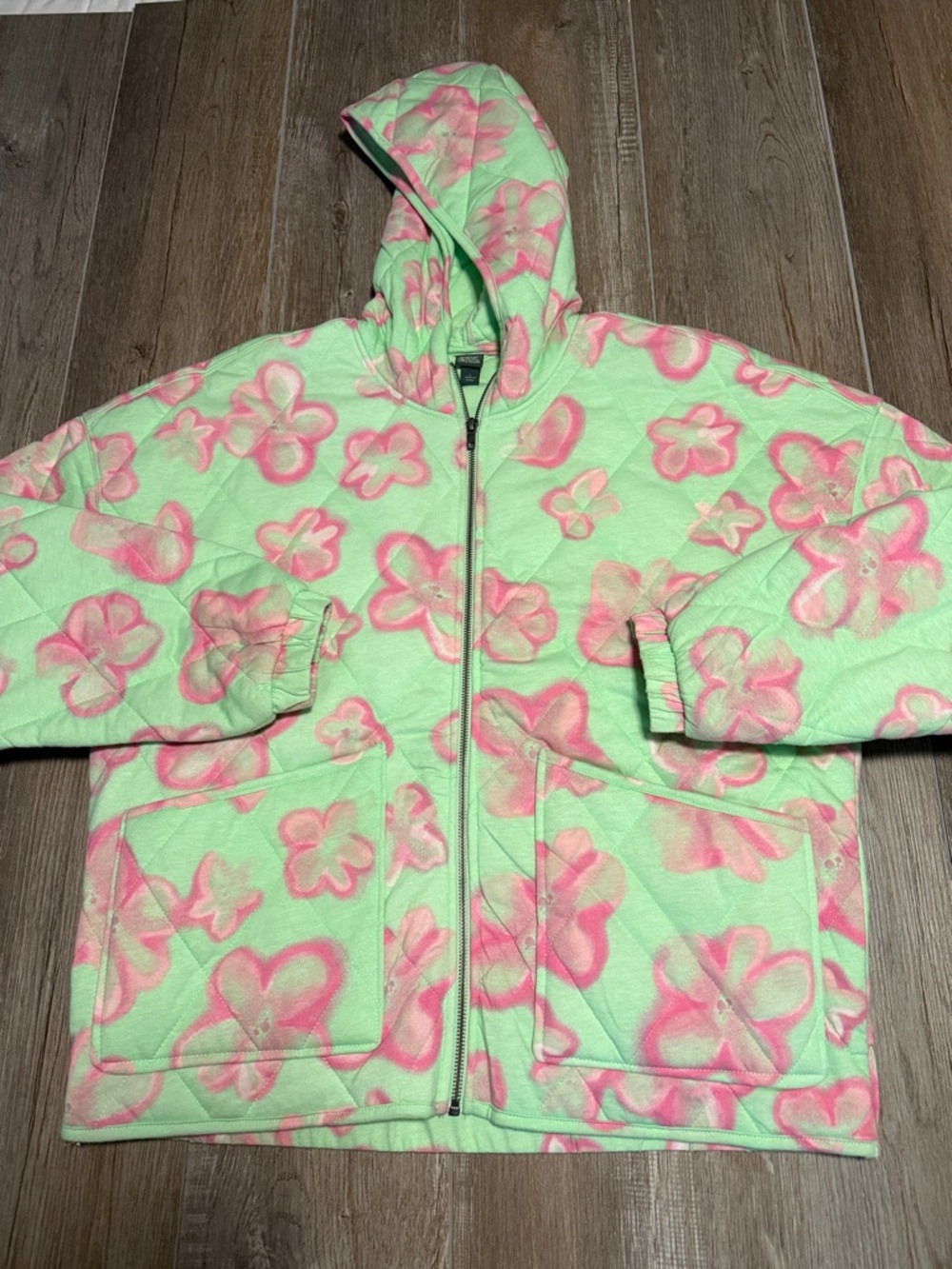 wild fable Mint Green & Pink Tie-Dye Hoodie